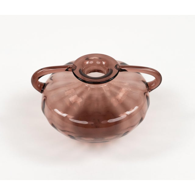 Purple Vase in Blown Glass with Handles attributed to Vittorio Zecchin, Italy, 1930s For Sale - Image 8 of 16
