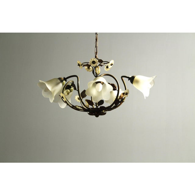 Vintage Floral Pendant Light from w.müller-münchen 1980s For Sale - Image 10 of 10