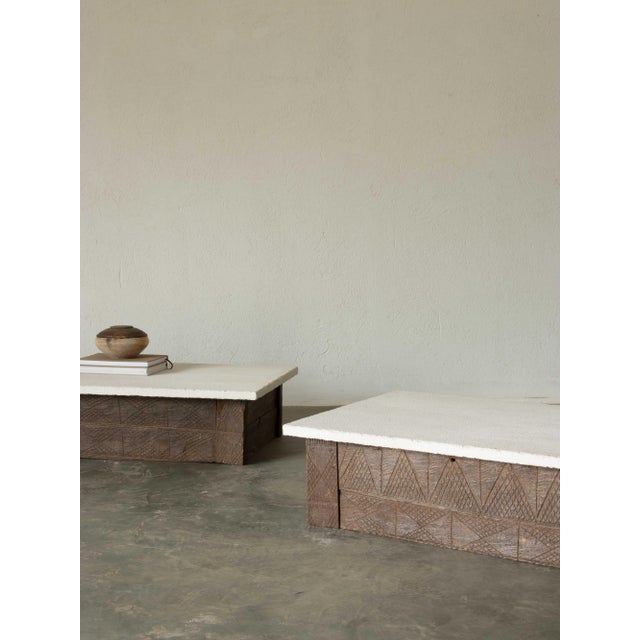 Wood Coffee Tables in Stone and Wood For Sale - Image 7 of 8