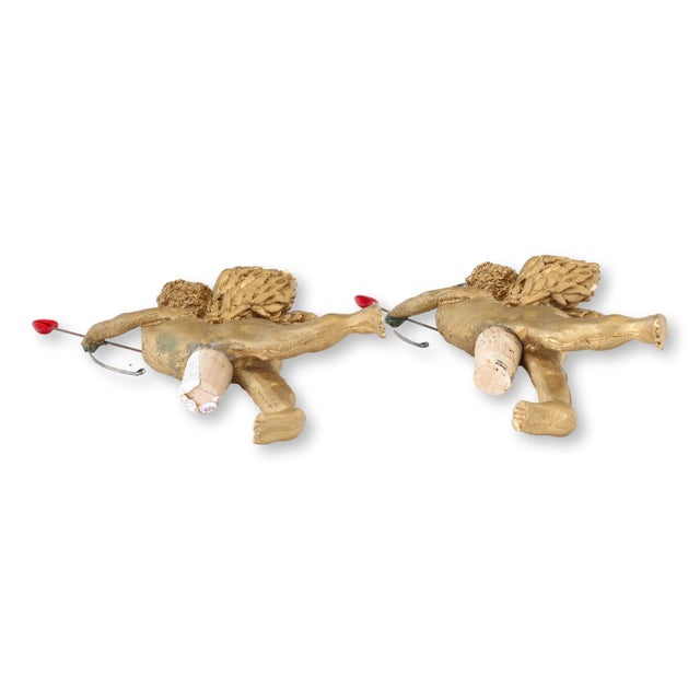 Italian Florentine Cherub Bottle Stoppers, Pair For Sale - Image 3 of 4