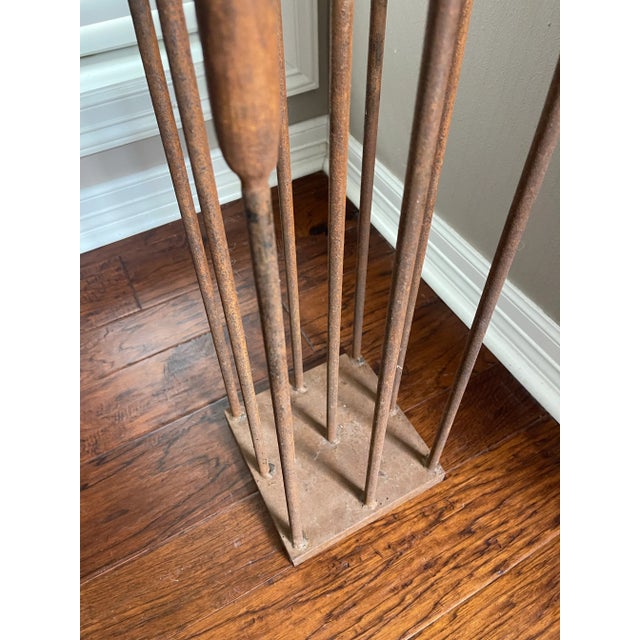 Vintage Brutalist Iron Floor Candelabra in the Style of Harry Bertoia For Sale - Image 11 of 11