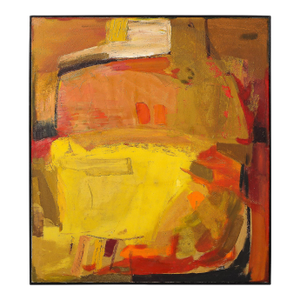 Mid-Century "Untitled Abstract" Vibrant Oil on Canvas Painting Signed Cohn