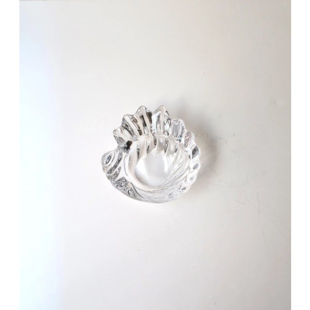 A French crystal seashell bowl, circa mid to late-20th century, France. Beautiful as a standalone piece on a cocktail...