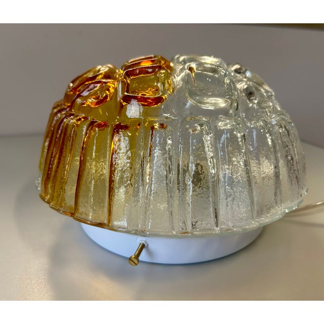 Amber Crystal Plate Glass Ceiling Light, 1978 For Sale - Image 3 of 6