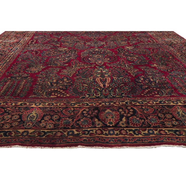 Antique Persian Sarouk Rug, 09'02 X 16'09 For Sale - Image 4 of 10