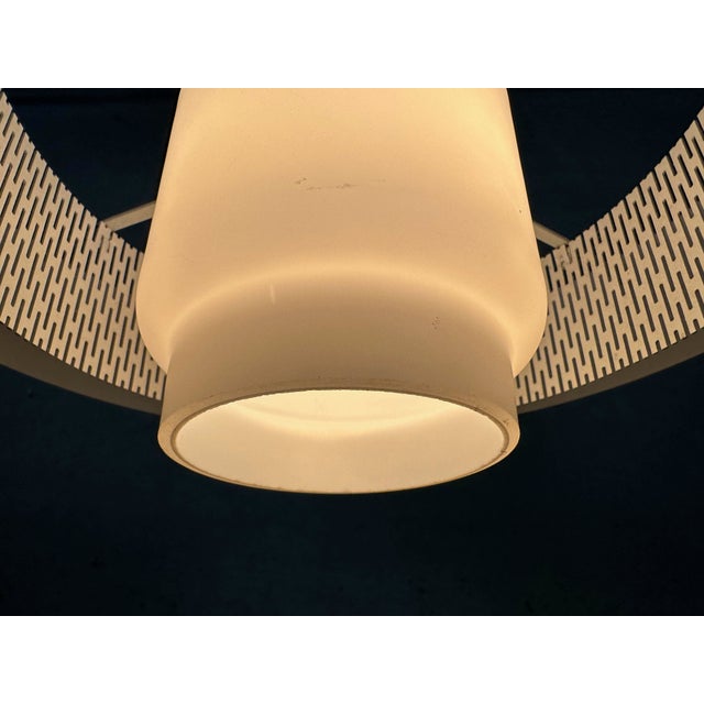 1970s Vintage Pendant Lamp in Metal and Opaline, 1970s For Sale - Image 5 of 11