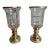 Vintage Ralph Lauren Home Glen Plaid Crystal and Silver Metal Hurricanes – A Pair For Sale
