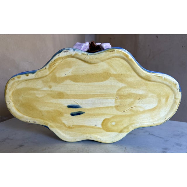 French Majolica Ceramic Egg Holder Basket, 19th Century For Sale - Image 9 of 9
