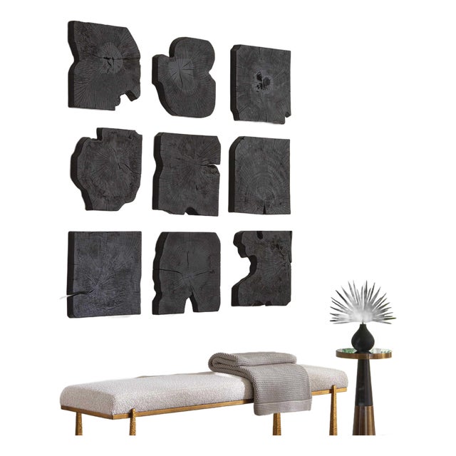 Bahati Black Wood Wall Decor Set/9 For Sale