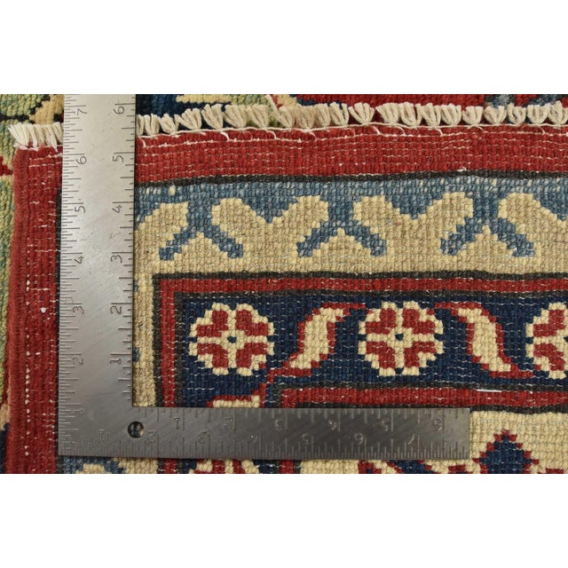 Kazak Rug 9'1'' X 11'11'' Red Wool Tribal Hand-Knotted Oriental Carpet For Sale - Image 12 of 12