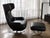 Mid-Century Modern Cantoni Leather Recliner Lounge Chair and Ottoman Set in Genuine Top-Grain Leather With Stainless Steel Swivel Base For Sale - Image 3 of 12