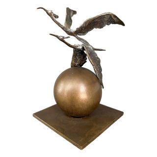 Klaus Backmund, Herons for Lufthansa, 1976, Bronze For Sale