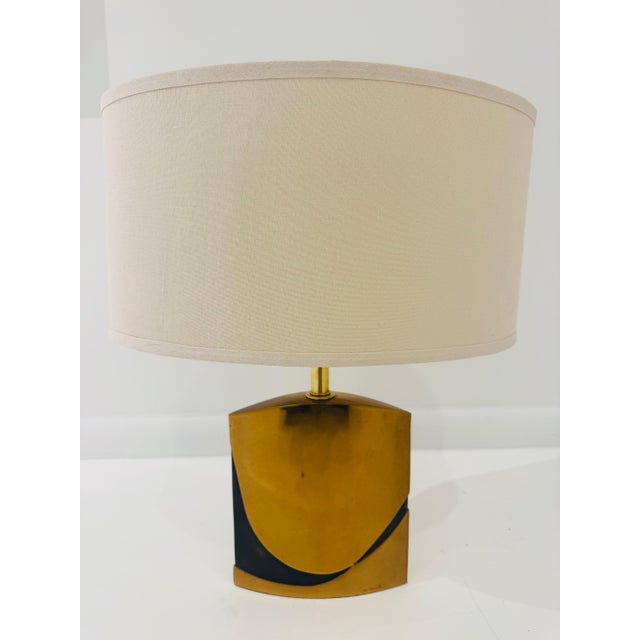 1970s Esa Fedrigolli Italian Bronze Sculptural Table Lamp For Sale - Image 11 of 11