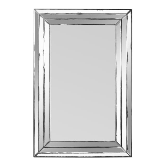 Art Deco Style Large Stepped Frame Mirror For Sale