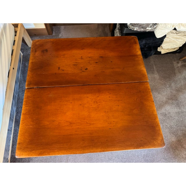 Vintage Cushman Colonial Creations Rock Maple Pivot-Top Game Table - Model 3-35 For Sale - Image 11 of 12