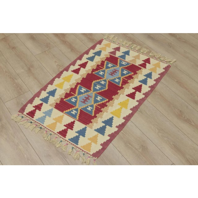 Size: 2.1 x 3 ft ( 64 x 92 cm) 25 x 36 inches Color: Organic Natural Dye ( Red,White,Blue,Yellow ) Material: 100% Hand...