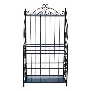 Mid-Century French Painted Iron and Glass Bakers Rack, 1950s For Sale
