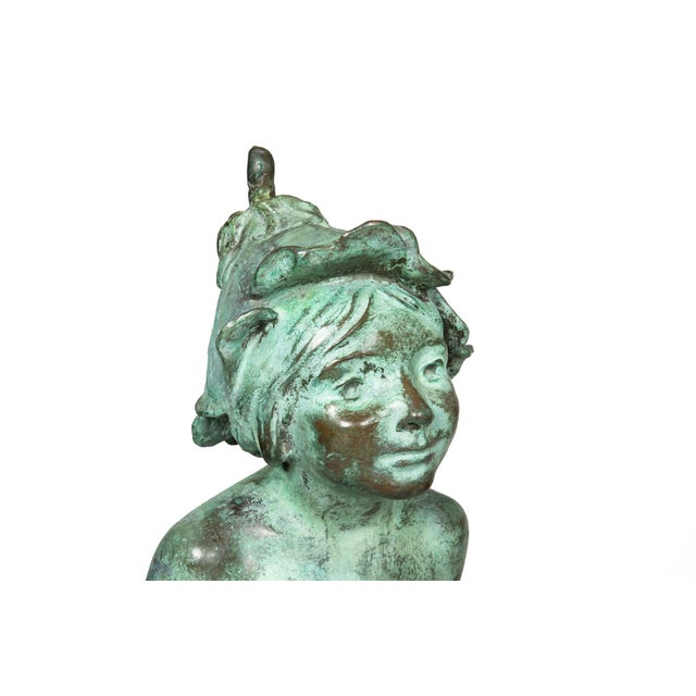 American Art Nouveau Bronze Sculpture of “Wildflower” by Edward Berge For Sale - Image 9 of 18