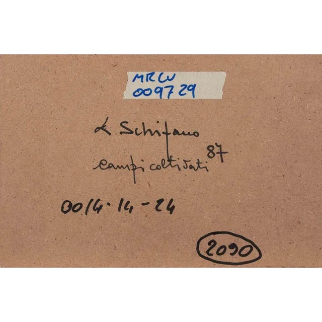 Luciano Schifano, Cultivated Fields, Oil Painting, 1987 For Sale - Image 4 of 5