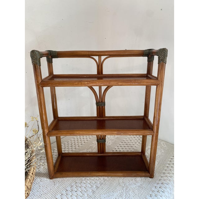 Bamboo and Rattan Shelf, 1970s For Sale - Image 15 of 15