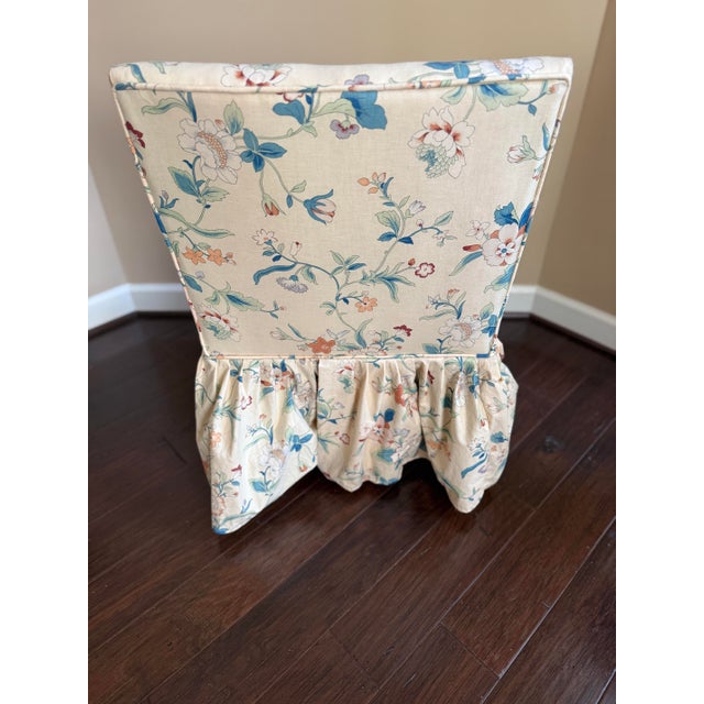 Vintage Chintz Floral Skirted Slipper Chair For Sale - Image 4 of 6