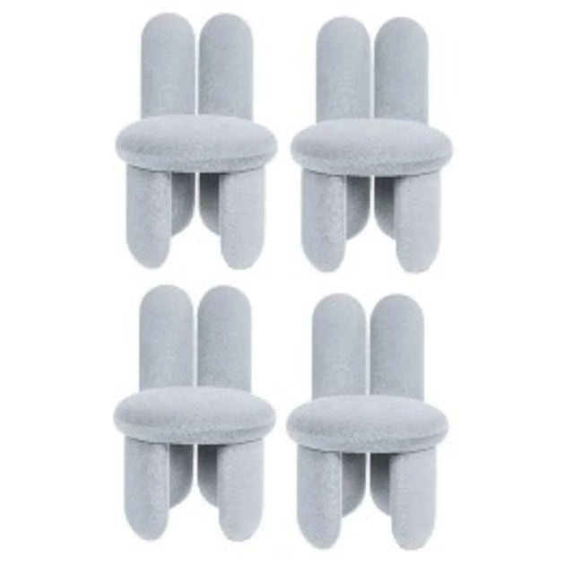 Set of 4 glazy chairs, gentle 113 by royal stranger dimensions: w 58 d 58 h 85 cm sh 50 sd 46 cm materials: upholstery...