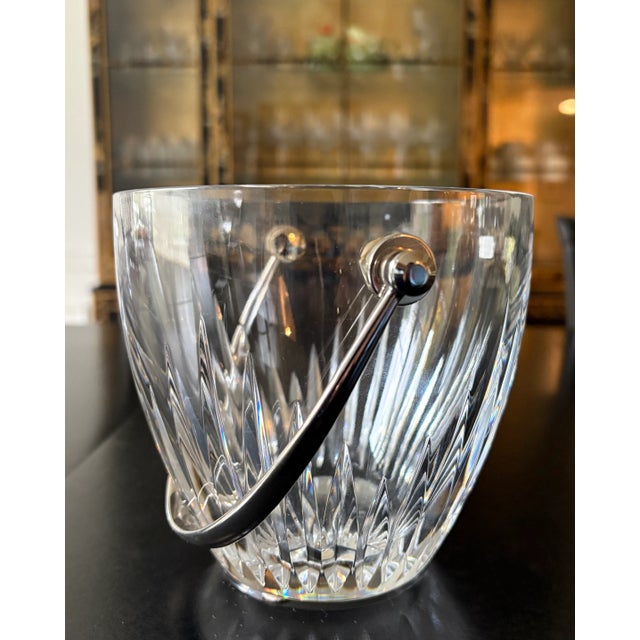 Elegant Baccarat Massena Crystal ice bucket with silver handle. The Massena pattern is described as have having deep...