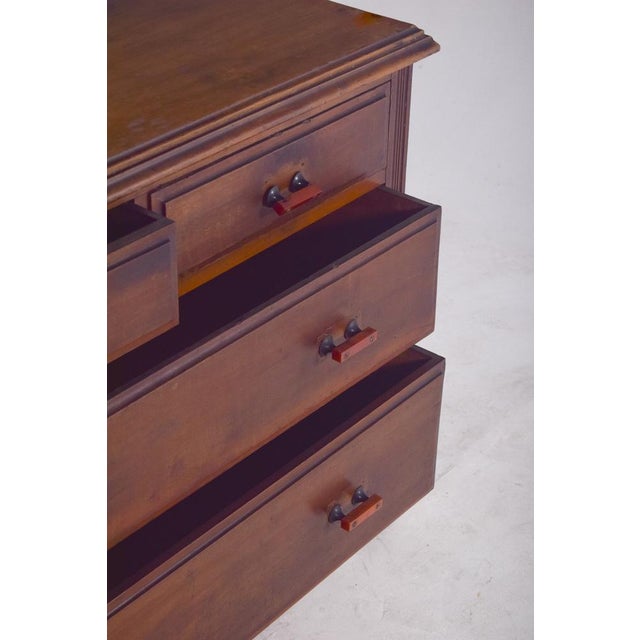 Wood Vintage Art Deco English Chest of Drawers, 1920 For Sale - Image 7 of 10