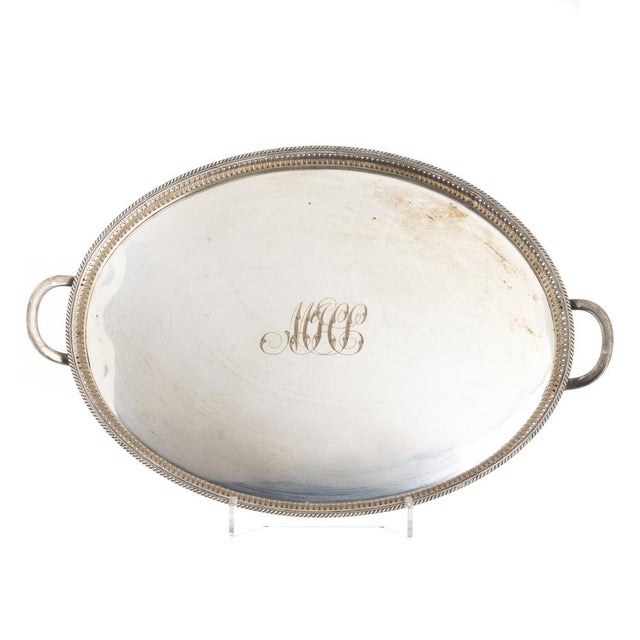Gold Gold-Plated Tray with Monogram, 19th Century For Sale - Image 8 of 8