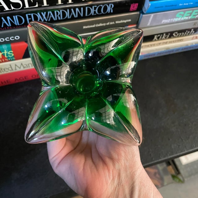 Glass Green Petaled Art Glass Paper Weight Kit For Sale - Image 7 of 10