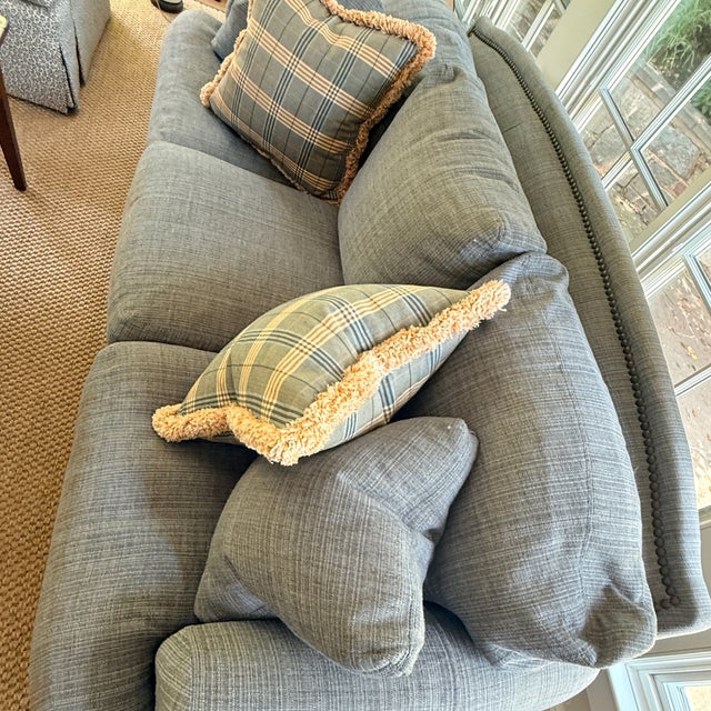 2010s Lillian August Blue Sofa For Sale - Image 5 of 11