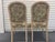 Eggshell Vintage Faux Bois Carved Side Chairs in Botanical Upholstery, a Pair For Sale - Image 8 of 9
