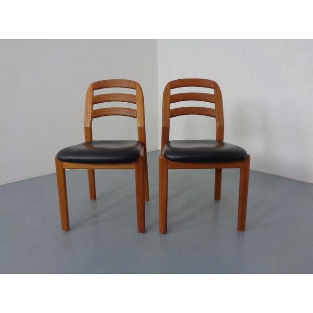 Danish Teak and Leather Chairs from Dyrlund, Denmark, 1970s, Set of 6 For Sale - Image 11 of 18