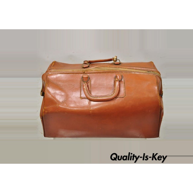 Vintage Maximillion Brown Leather Doctors Medical Bag Carry on Luggage Chairish