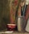 Sumi-e Brushes and Bowl - Still Life by Elizabeth Harrington Vibrant still life of Sumi-e Brushes in vase and rinsing bowl...