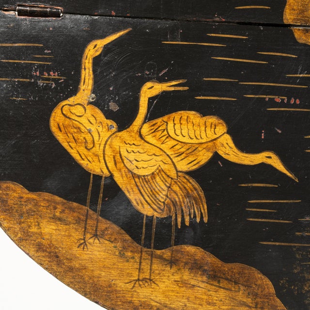 Chinoiserie Mid 20th Century France Chinoiserie Tan Wood Side Table For Sale - Image 3 of 10