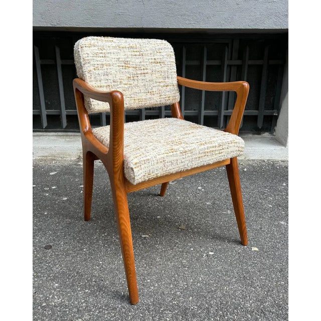 Set of Armchairs with Dark Wood Frame and White Bouclé Fabric, 2000s For Sale - Image 14 of 18