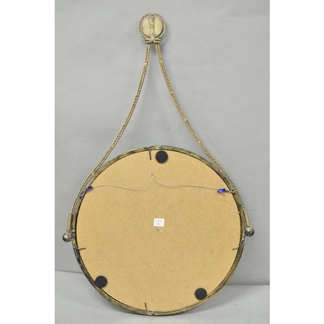 Contemporary Modern Hollywood Regency Round Etched Glass Hanging Wall Mirror For Sale - Image 11 of 13