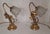 Florentine Table Lamps with Gold-Colored Metal Frames and Frosted Relief Glass Shades, 1970s, Set of 2 For Sale - Image 4 of 7