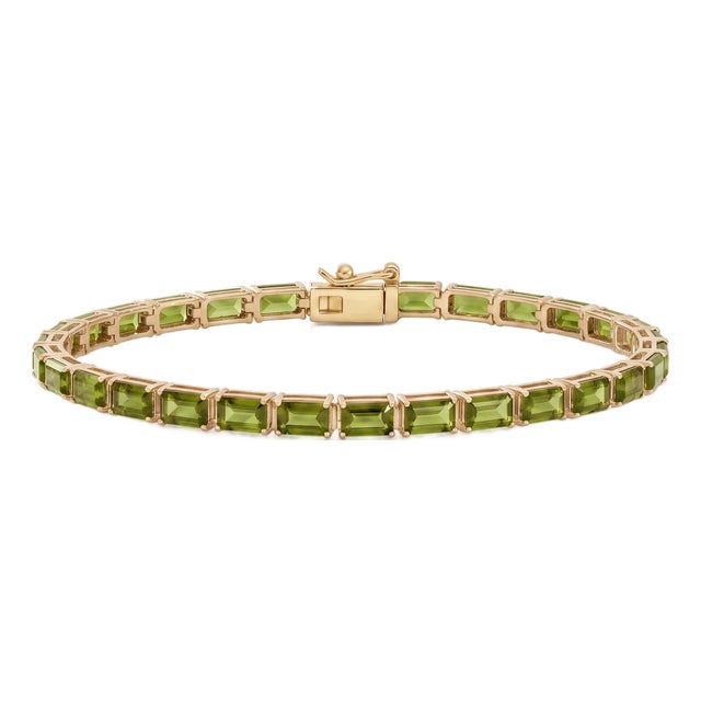 Classic Peridot Gemstone Tennis Bracelet | 925 Silver August Birthstone Bracelet for Woman For Sale