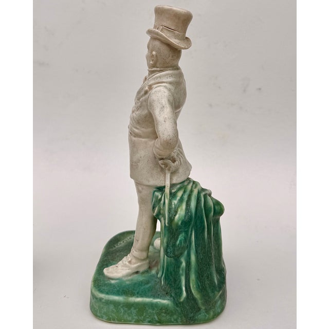 White Bretby Art Pottery Dickens Figures, Mr. Micawber and Uriah Heep Pair, England Early 20th Century For Sale - Image 8 of 17