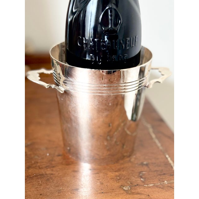 Metal 1940s SilverPlate Wine Ice Bucket Champagne For Sale - Image 7 of 11