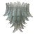 Large Suspension Chandelier with Green Murano Glass Leaves, 1990s For Sale