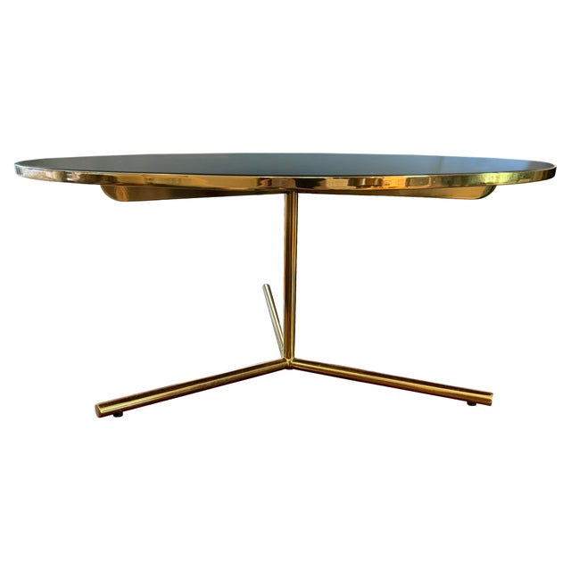 Phase Design Downtown Coffee Table & C-Table Set by Reza Feiz | Smoked Brass & Black Spandrel Glass For Sale - Image 9 of 12