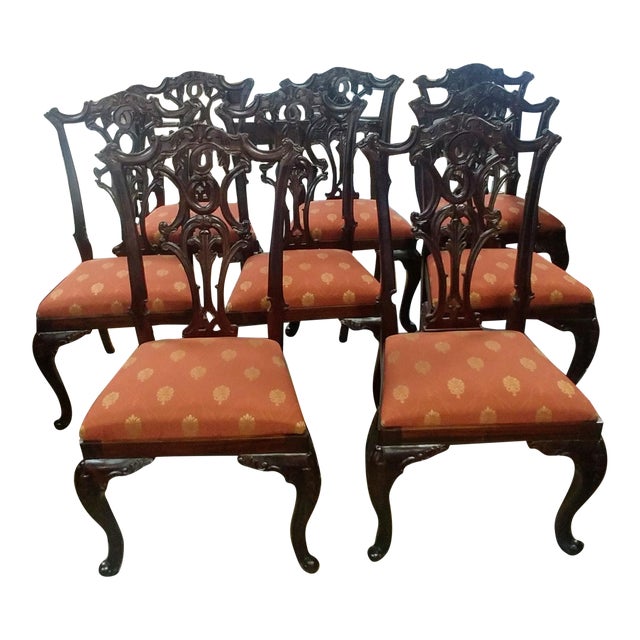 Henredon Furniture Aston Court Carved Mahogany Formal Dining Chairs