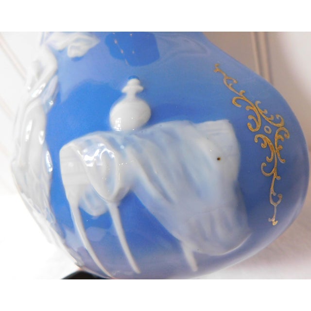 Mid-Century Modern Rare Lenwile Ardalt Pâte-Sur-Pâte Porcelain Garden Planter With Bronze Faucet For Sale - Image 3 of 13