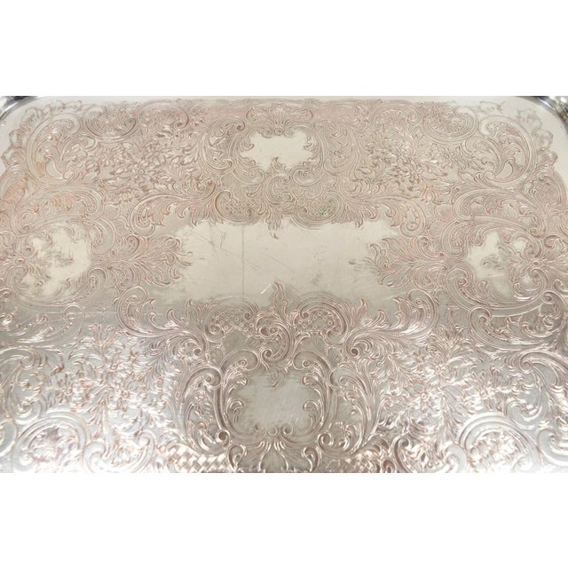 Antique English Victorian Grapevine & Cluster Twin Handle Serving Platter Tray For Sale - Image 4 of 11
