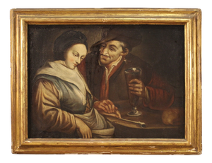 Figurative Composition, 18th Century, Oil Painting on Canvas, Framed