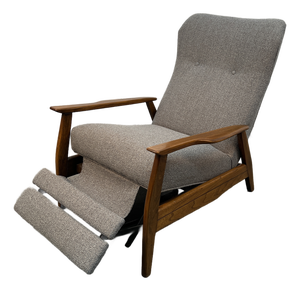 Mid-Century Scandinavian Style Walnut Reclining Lounge Chair