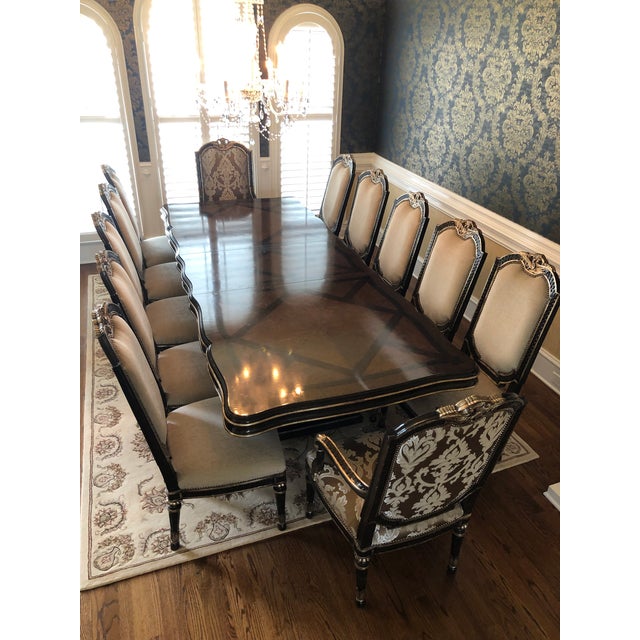 Marge Carson Dining Table & 12 Chairs Chairish